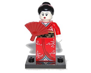Lego Minifiguur Geisha met waaier
