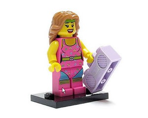Lego Minifiguur Fitness danseres met radio