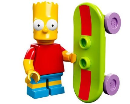 LEGO Minifiguur Bart -- Skateboard