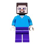 LEGO Minifiguur Minecraft Steve | Dark Purple Legs + Weapon Sword Pixelated