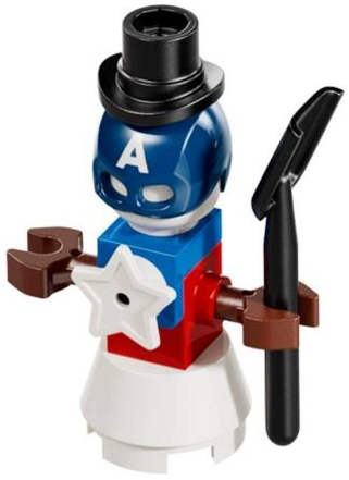 76340-19 76340-19 - LEGO Minifiguur Marvel Sneeuwpop met Captain America-helm - Afbeelding 1