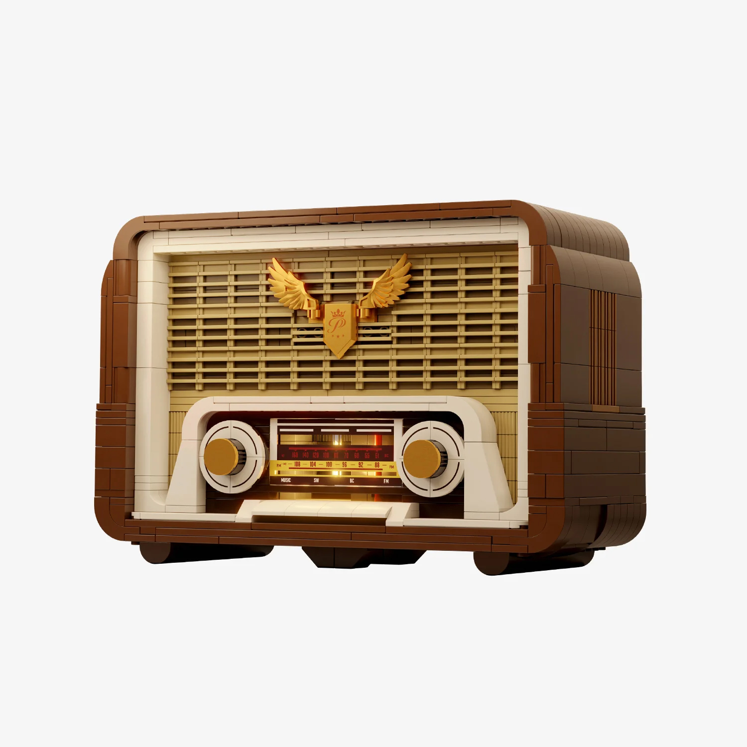 pantasy 85048 retro radio PANTASY 85048 Retro Radio – nostalgische bouwset met sfeervolle verlichting - Afbeelding 1